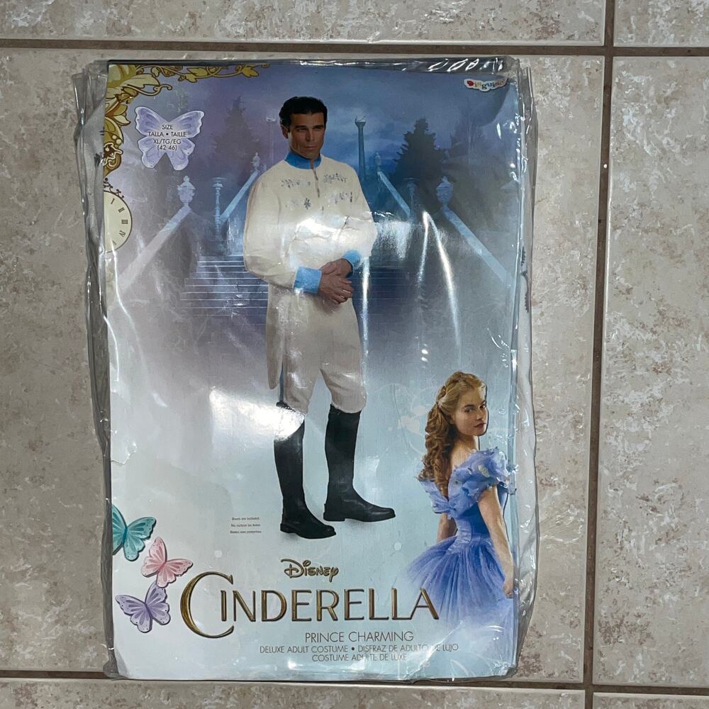 ADULT DISNEY CINDERELLA MOVIE PRINCE CHARMING DELUXE COSTUME L/XL NEW